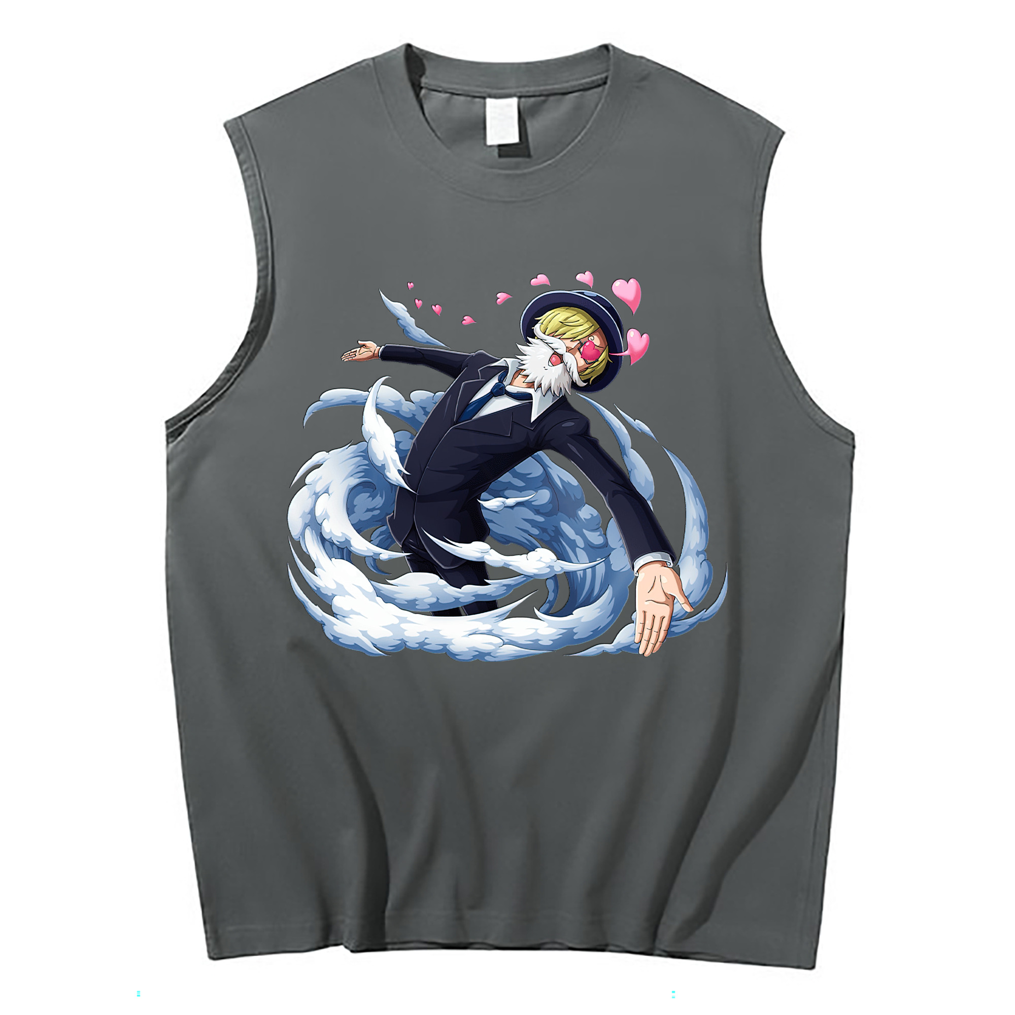 （画像用） ワンピース サンジ ONE PIECE Sanji コットン100％タンクトップ（フロントプリント）